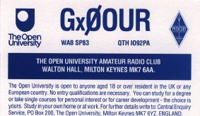 Front of generic QSL card